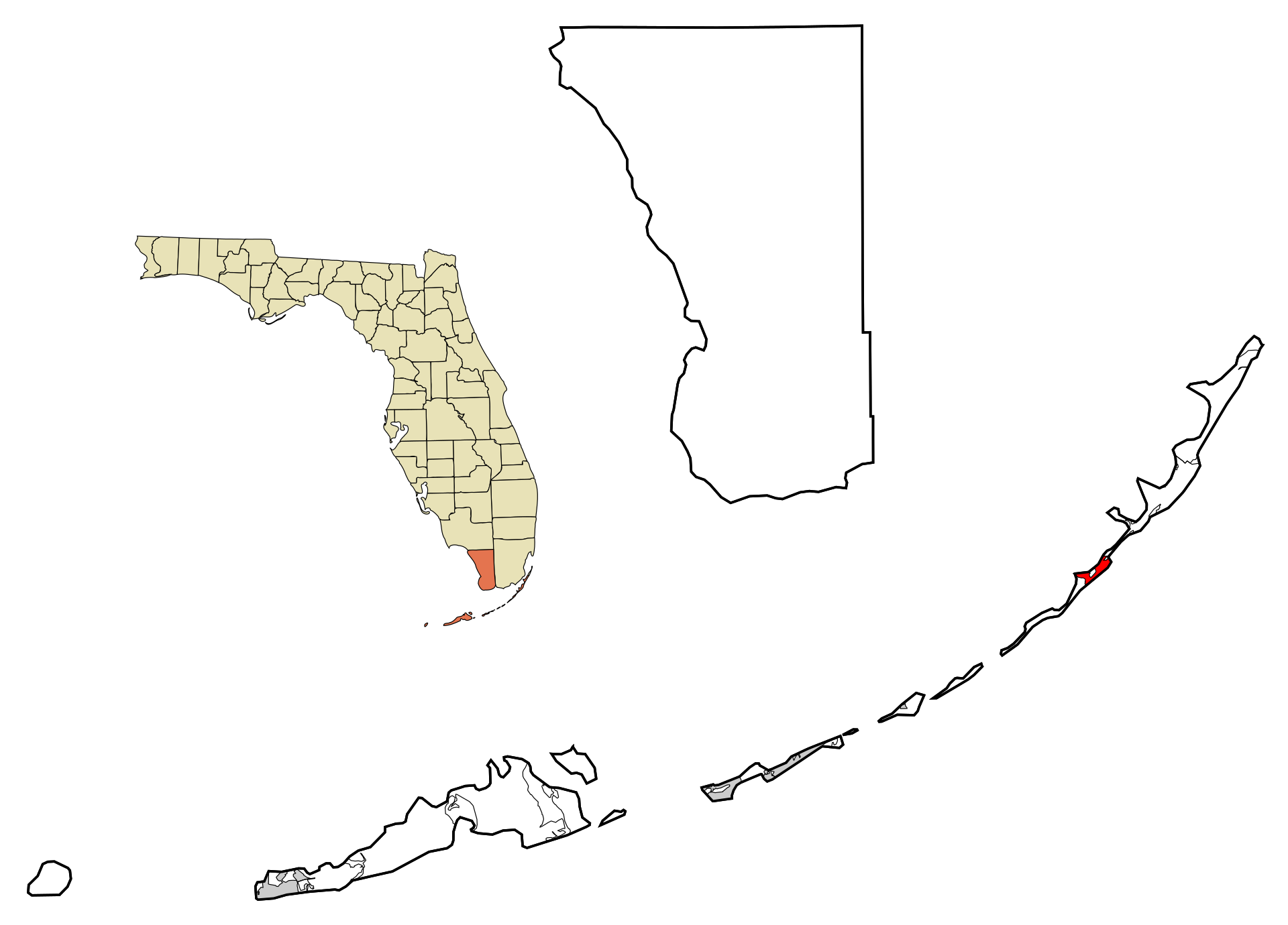 Residential islands and water in Tavernier, Florida